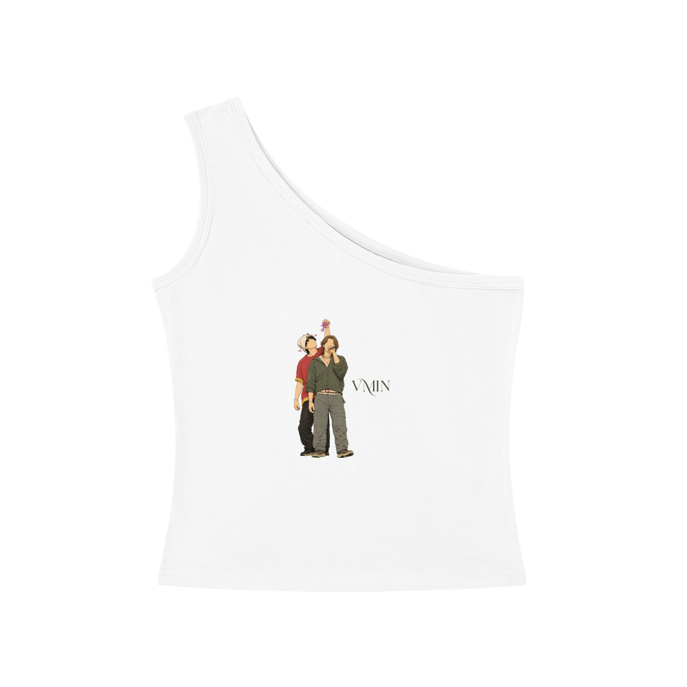 VMin (Taehyung & Jimin BTS Arirang Tour) One-Shoulder Crop T Shirt
