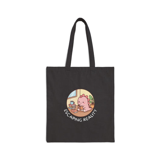 Escaping Reality (Dino) Cotton Canvas Tote Bag