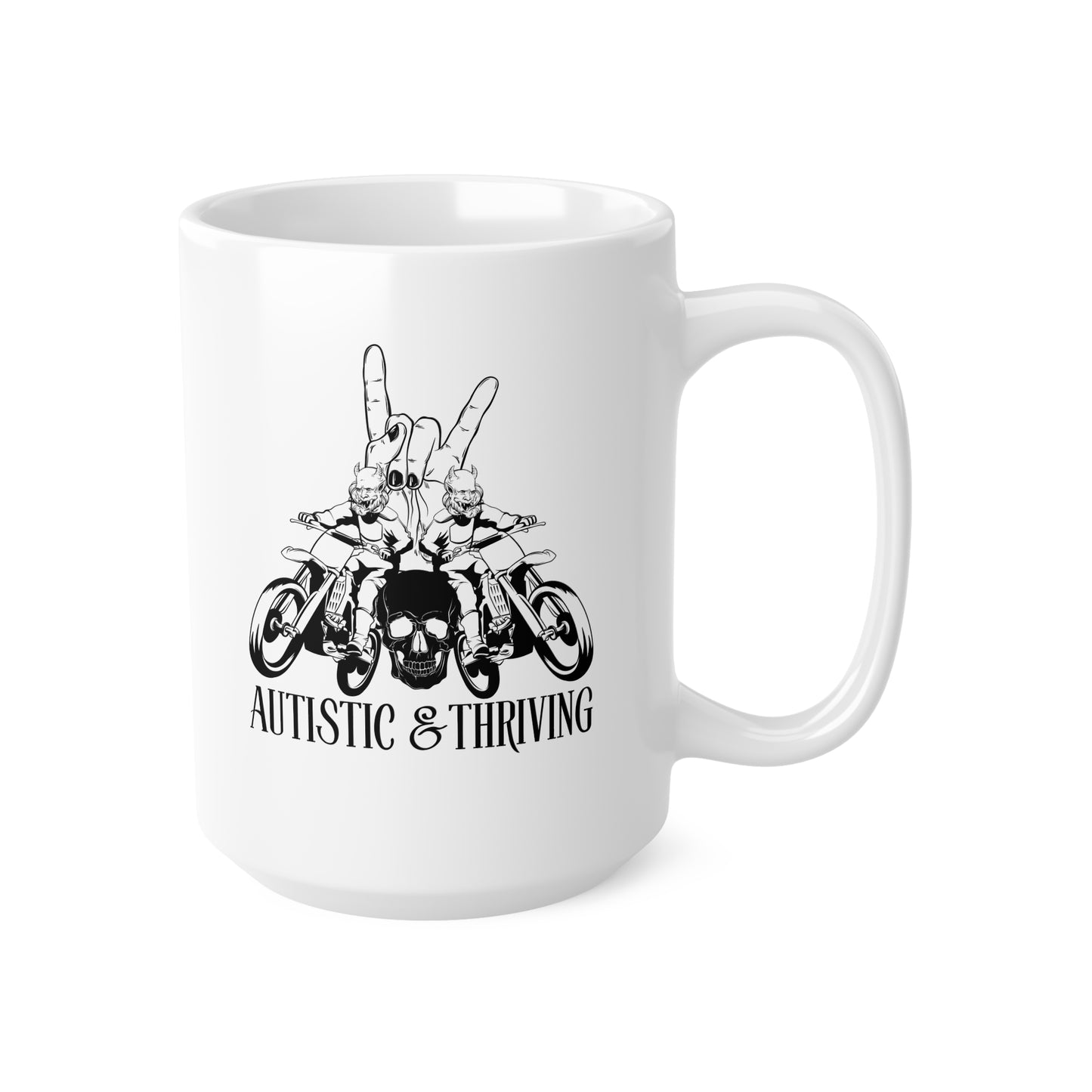 Autistic & Thriving Ceramic Coffee Cup, 15oz