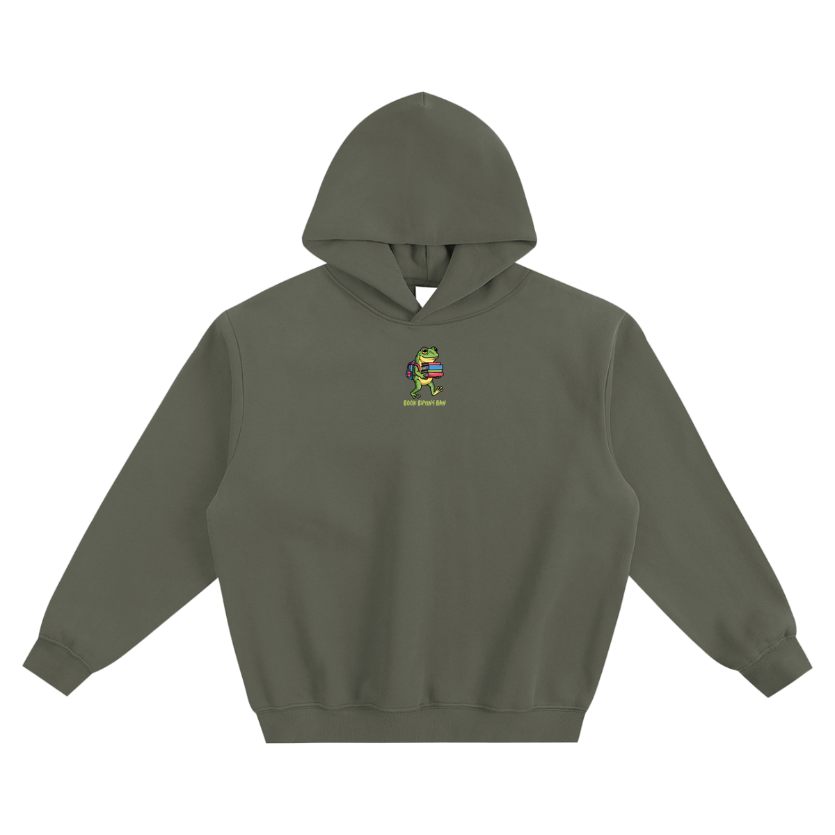 Book Buying Ban (Frog) Fleeced Boxy Hoodie