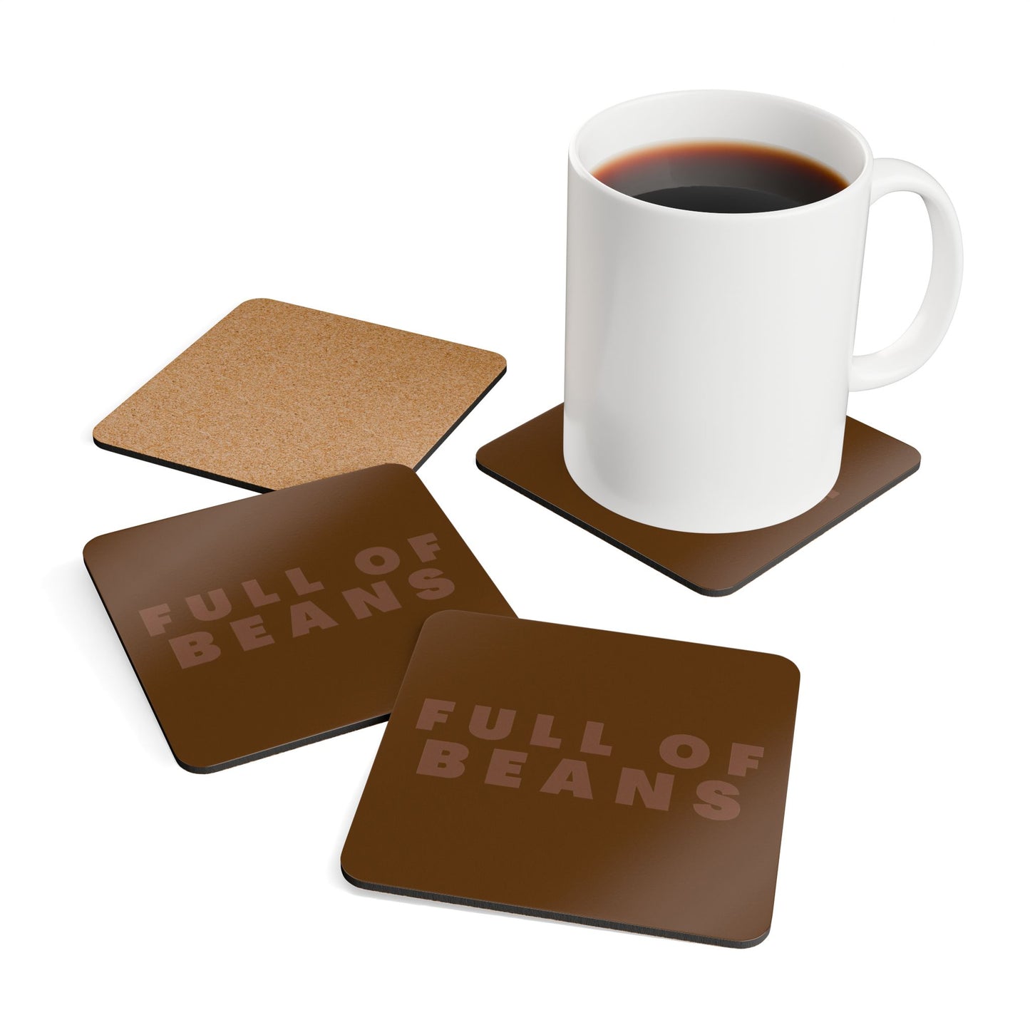 Full Of Beans Corkwood Coaster Set