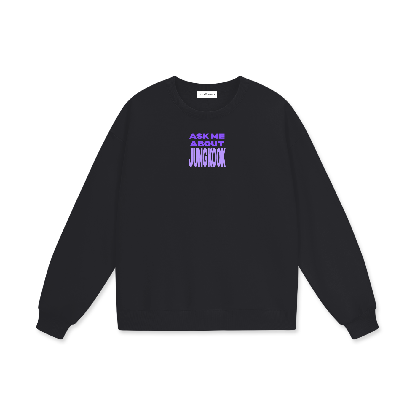 Ask Me About Jungkook Drop Shoulder Oversized Fleece Sweatshirt