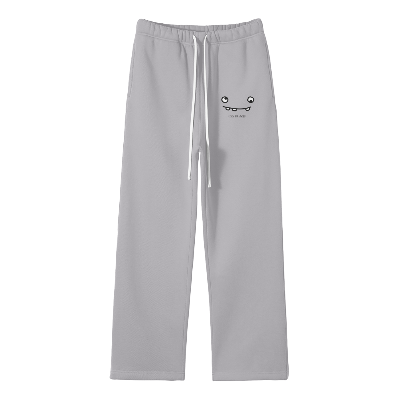 Crazy For Myself Streetwear Fleece Straight Leg Pants