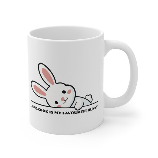 Jungkook Is My Favourite Bunny 11oz White Mug