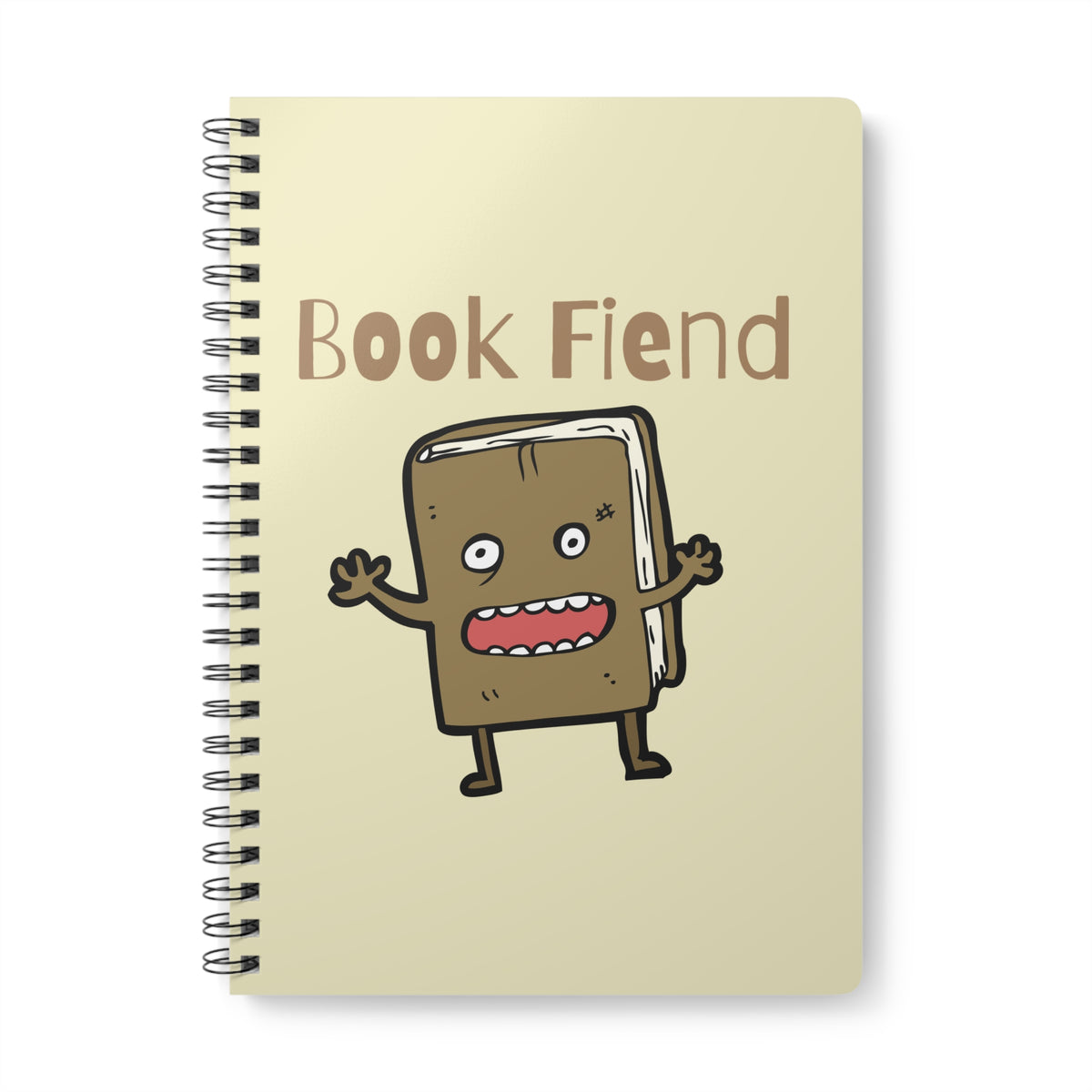 Book Fiend (Brown) Wirobound Softcover Notebook, A5