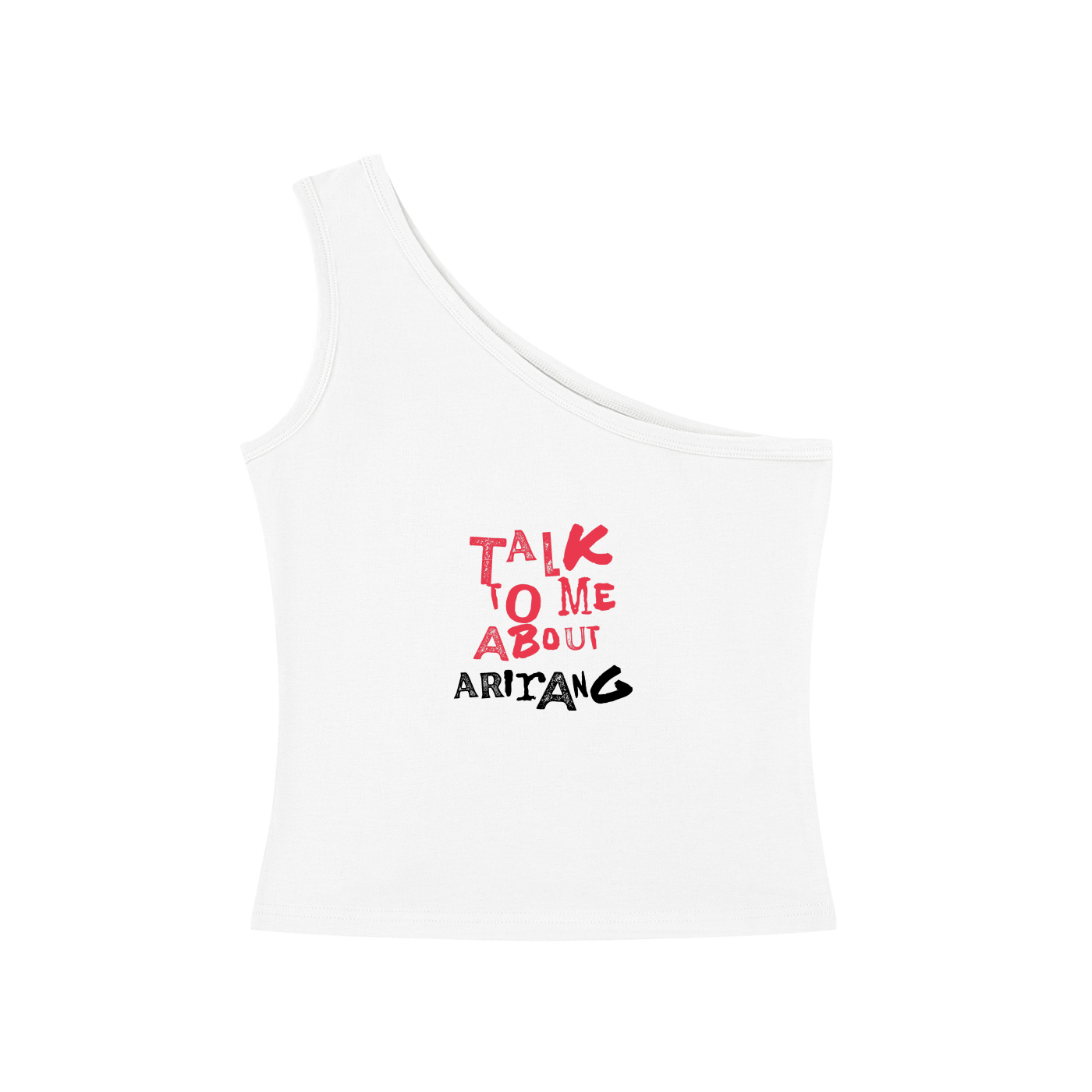 Talk To Me About Arirang One-Shoulder Crop T-Shirt