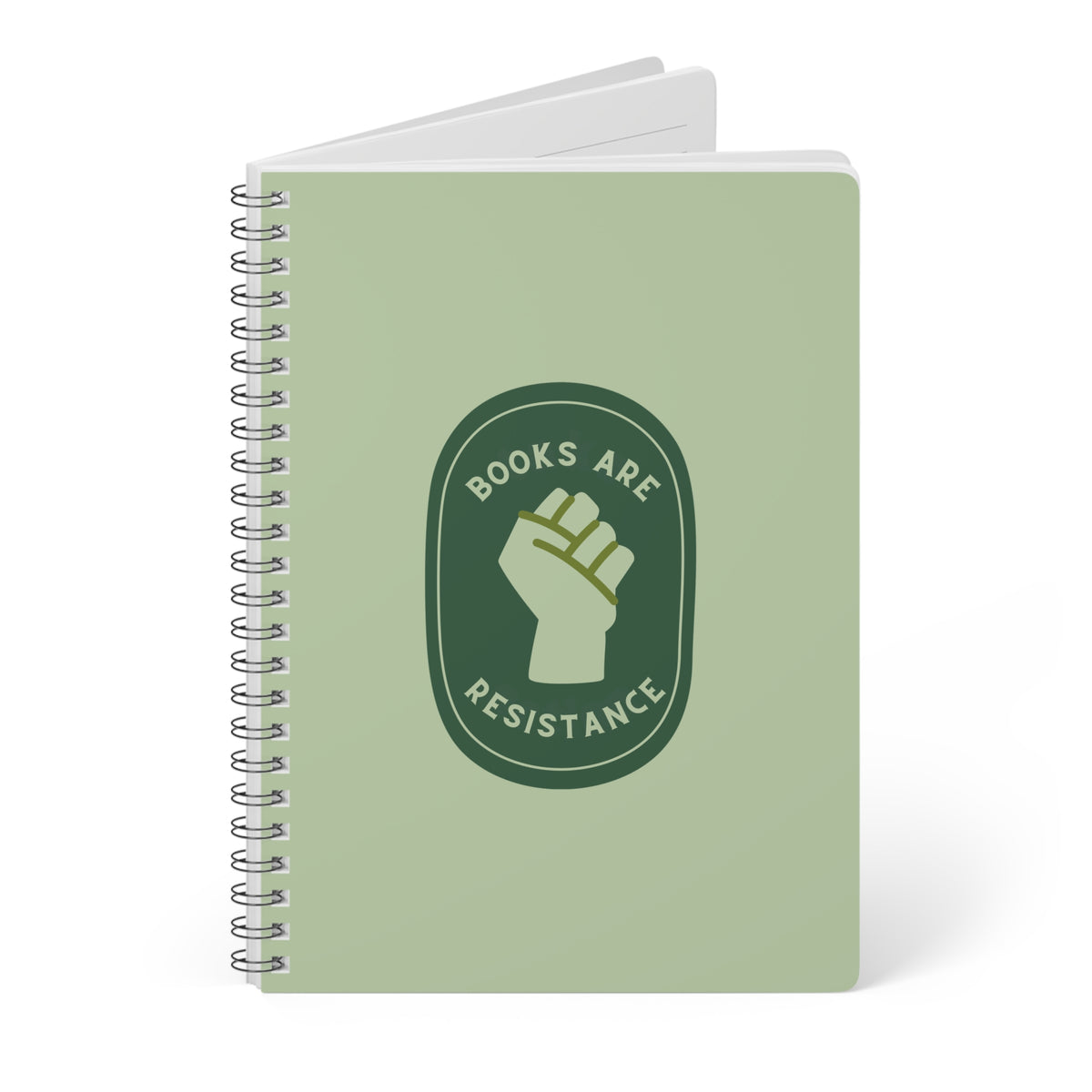 Books Are Resistance (Patch) Wirobound Softcover Notebook, A5