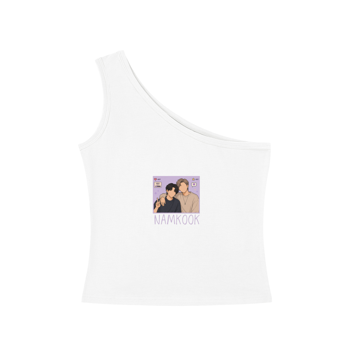 Namkook (Namjoon & Jungkook) One-Shoulder Crop T Shirt
