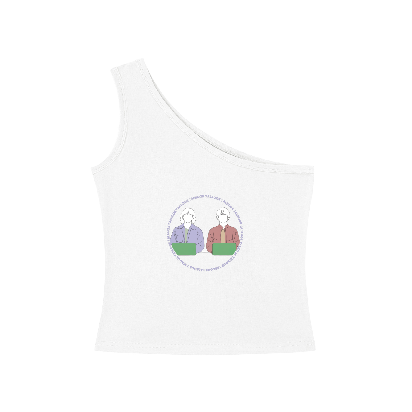 Taekook (Taehyung & Jungkook) One-Shoulder Crop T Shirt