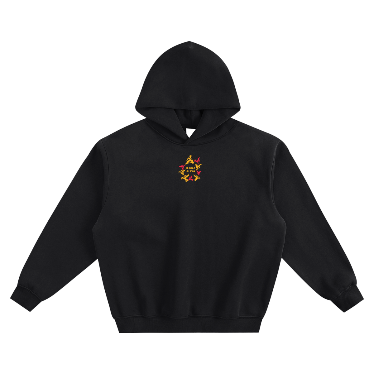 I'd Burn It All Down Fire (Percy Jackson) Fleeced Boxy Hoodie