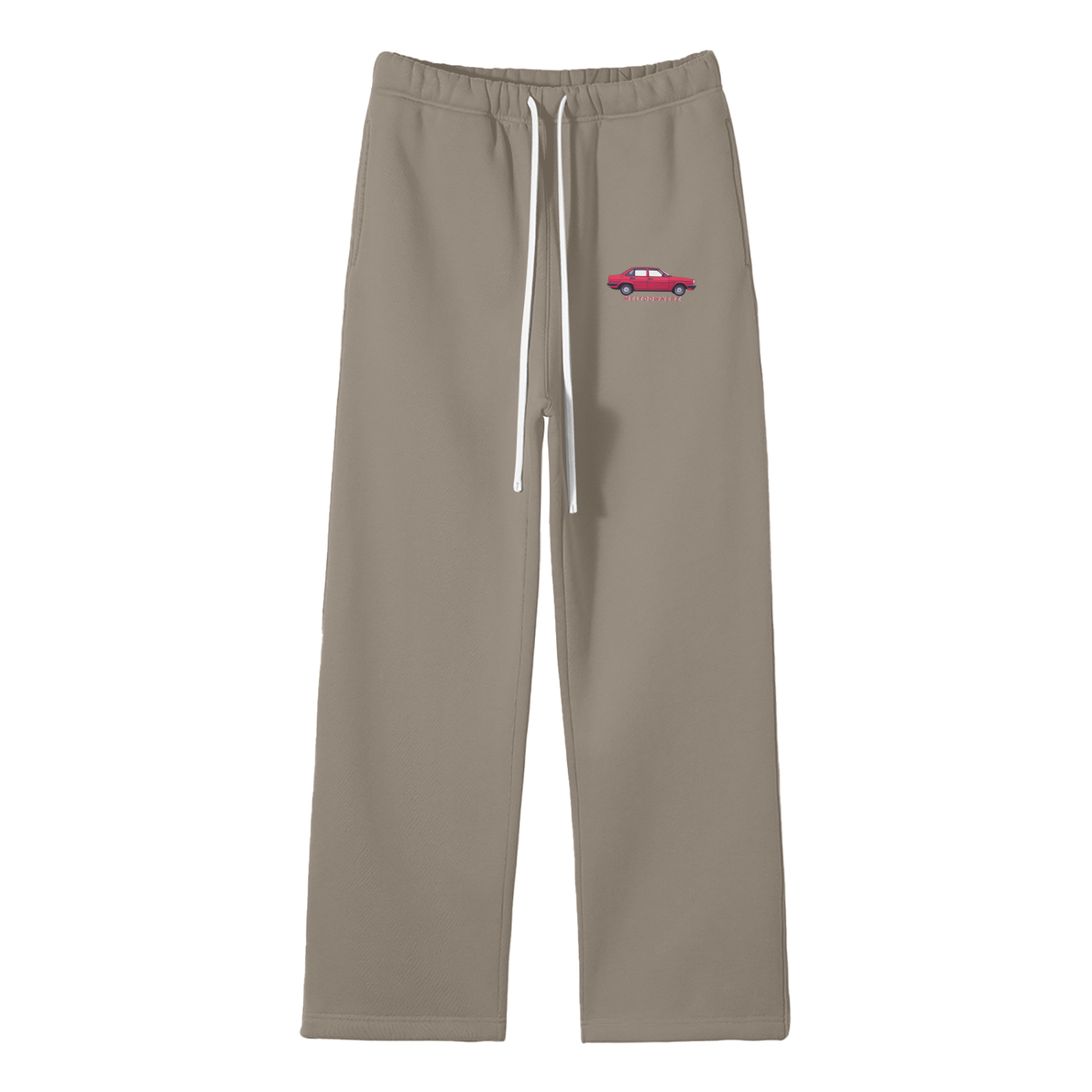 Red Car Streetwear Fleece Straight Leg Pants