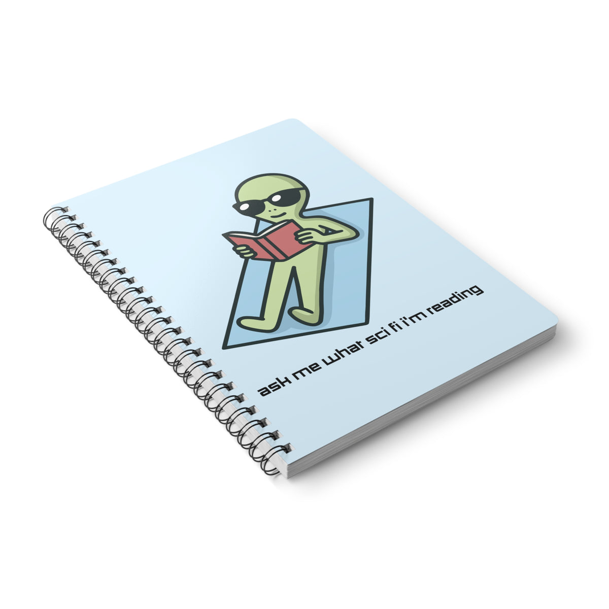 Ask Me What Scifi I'm Reading (Alien) Wirobound Softcover Notebook, A5