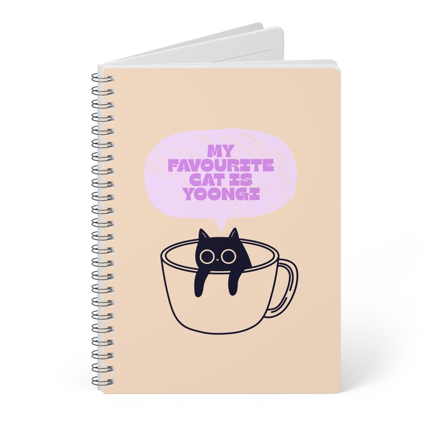 My Favourite Cat Is Yoongi Wirobound Softcover Notebook, A5