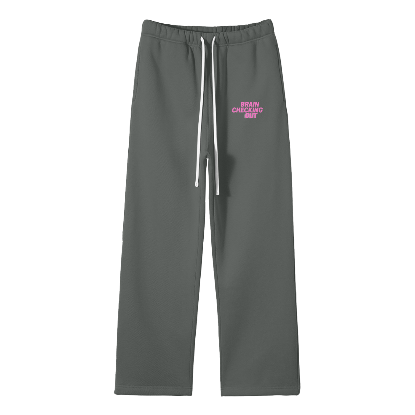 Brain Checking Out Streetwear Fleece Straight Leg Pants