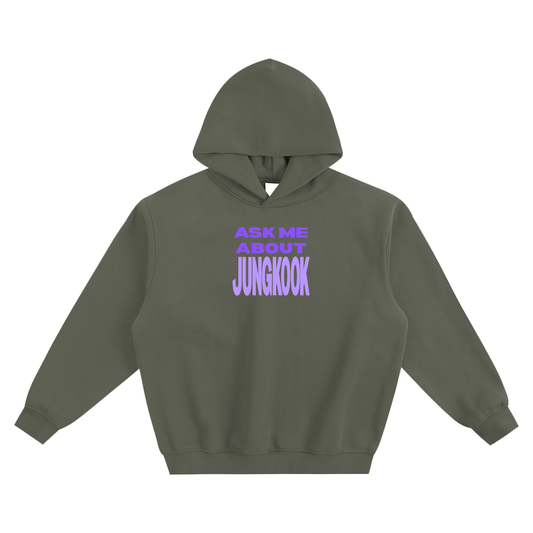 Ask Me About Jungkook Fleeced Boxy Hoodie