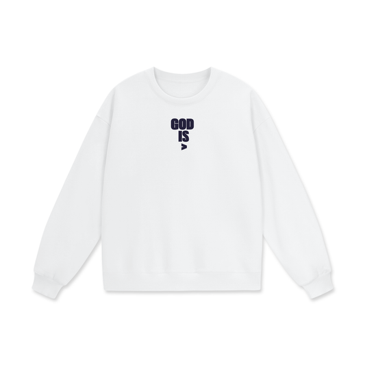 God Is Greater Heavyweight Drop Shoulder Oversized Fleece Sweatshirt