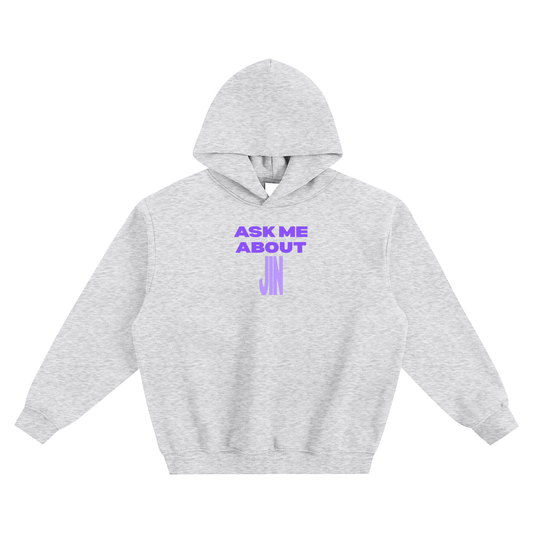 Ask Me About Jin Fleeced Boxy Hoodie