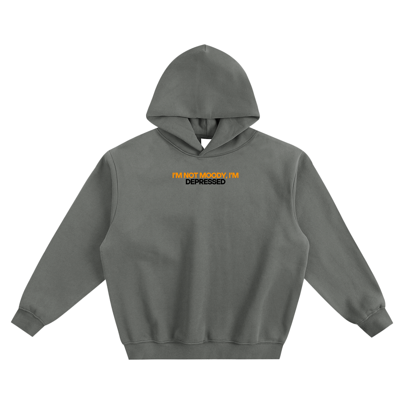 I'm Not Moody I'm Depressed Fleeced Boxy Hoodie