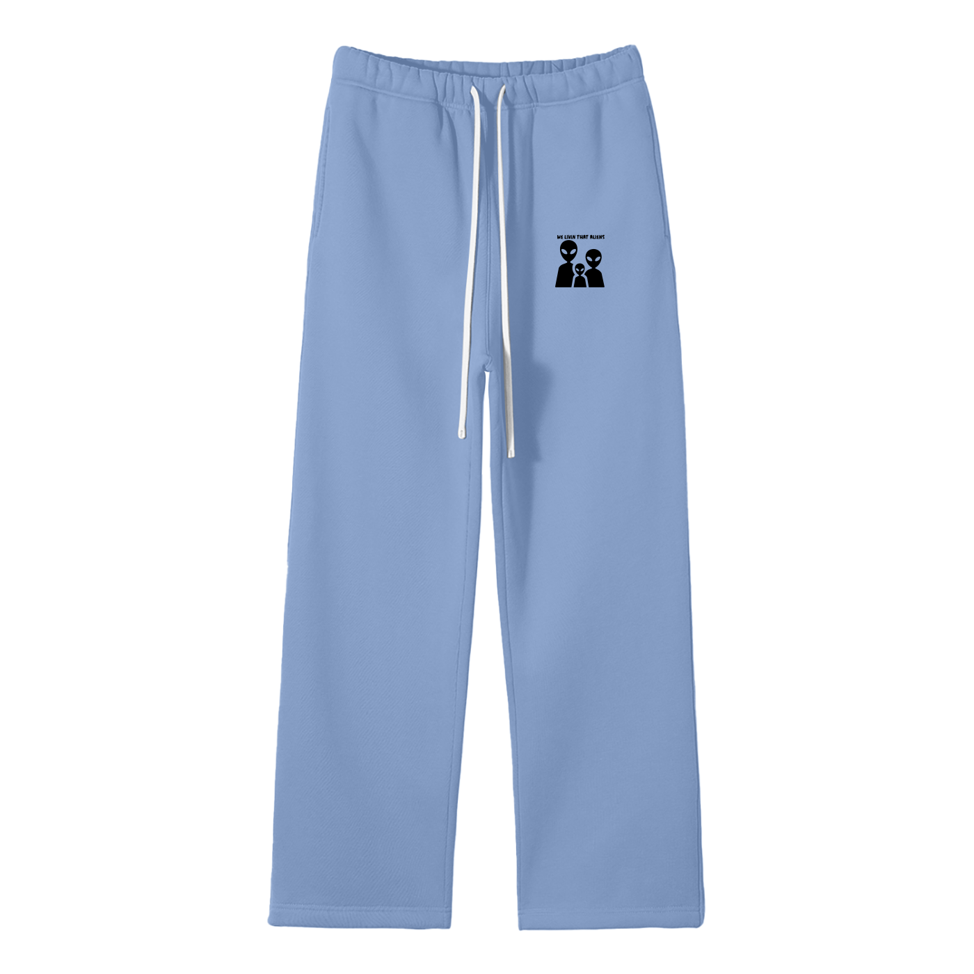 We Livin' That Aliens Streetwear Fleece Straight Leg Pants