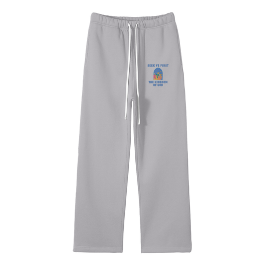 Seek Ye First Streetwear Fleece Straight Leg Pants