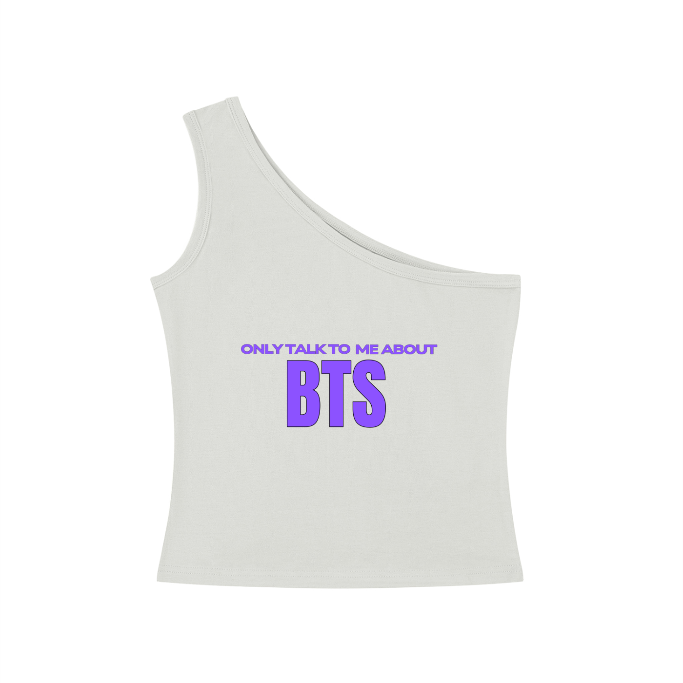 Only Talk To Me About BTS One-Shoulder Crop T-Shirt
