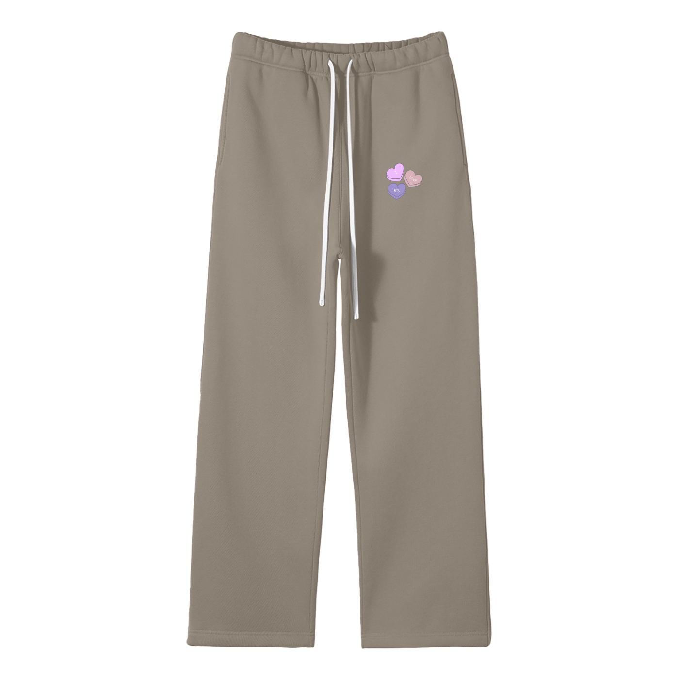 I Love BTS Streetwear Fleece Straight Leg Pants
