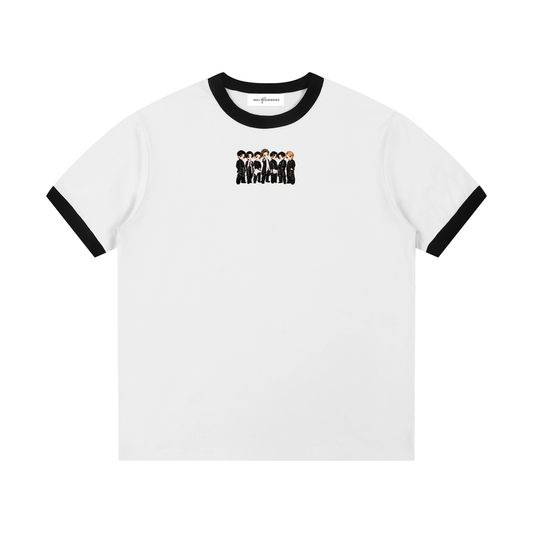 BTS Stage Outfit Contrast Edge Ribbed Crewneck T-Shirt