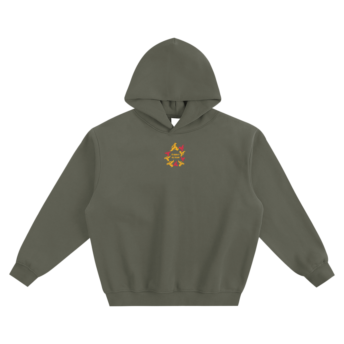 I'd Burn It All Down Fire (Percy Jackson) Fleeced Boxy Hoodie