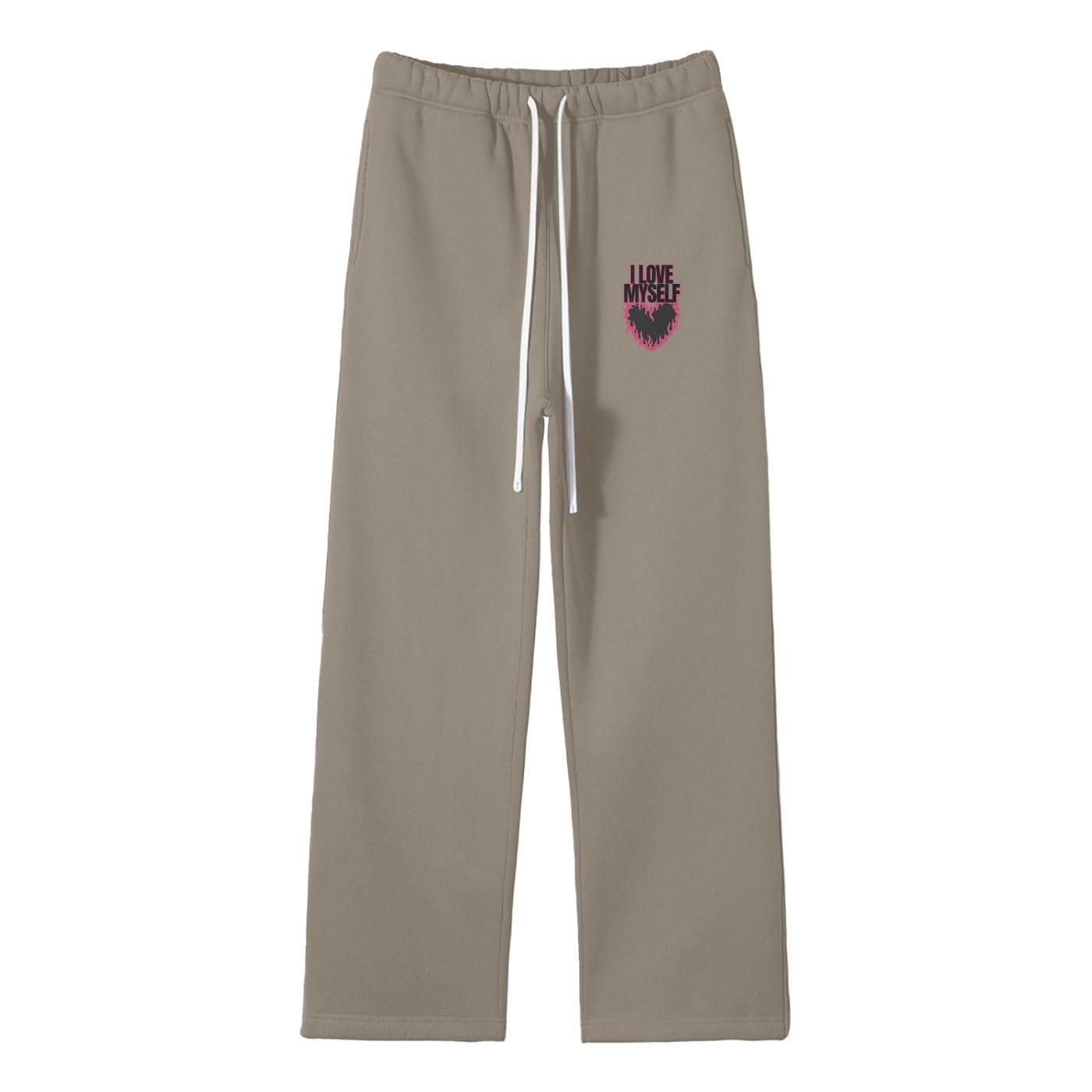 I Love Myself Streetwear Fleece Straight Leg Pants