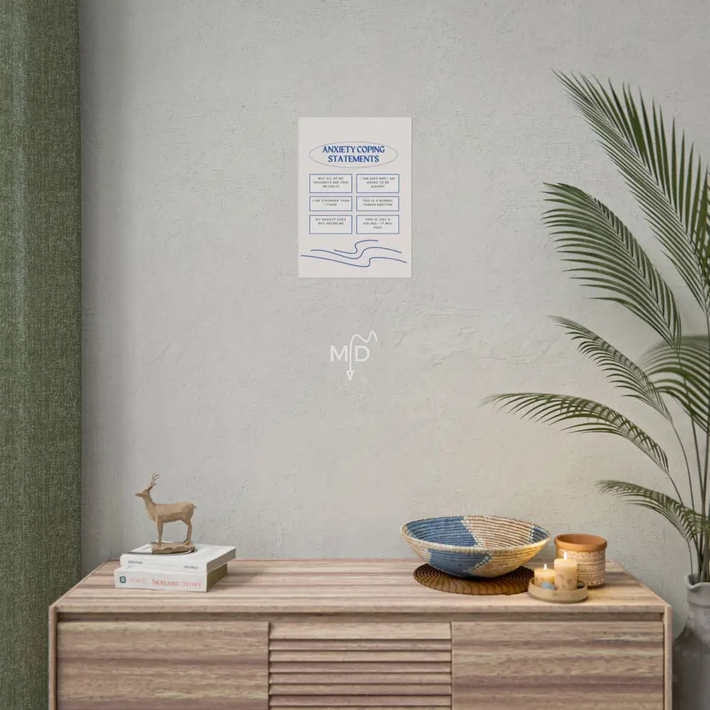 Anxiety Coping Statements Poster 11.7’’ x 16.5’’ (Vertical) / Matte Poster