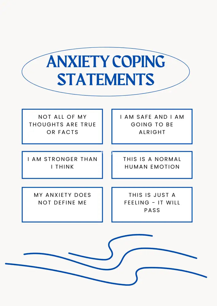 Anxiety Coping Statements Poster Poster