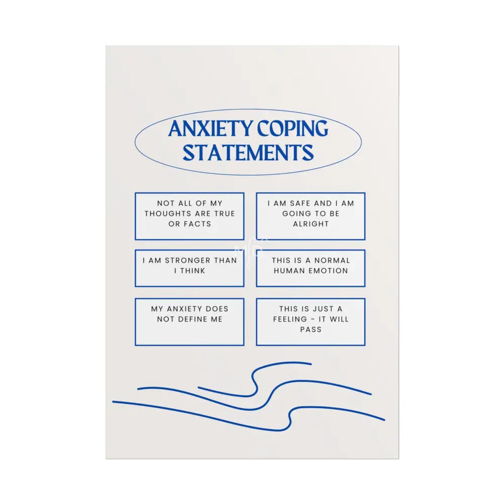 Anxiety Coping Statements Poster Poster