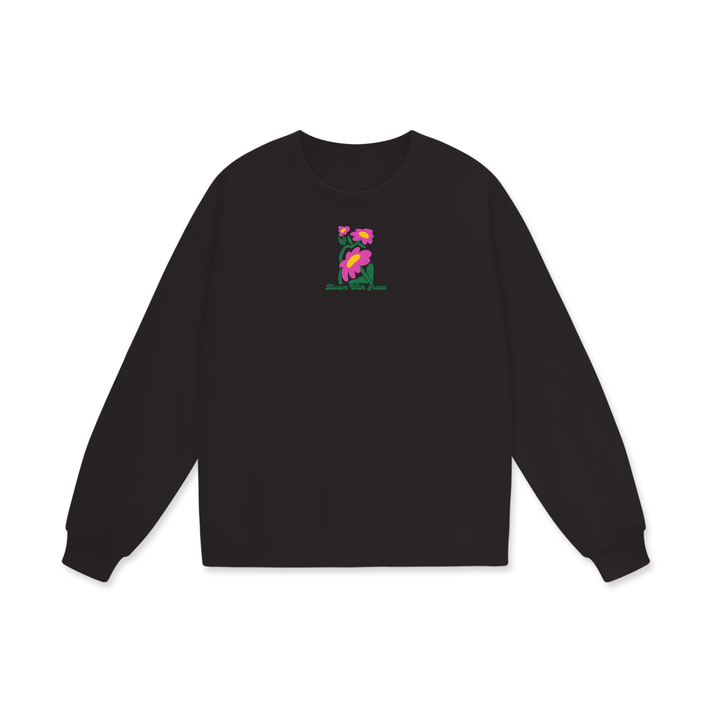 Bloom With Grace Heavyweight Drop Shoulder Oversized Fleece Sweatshirt