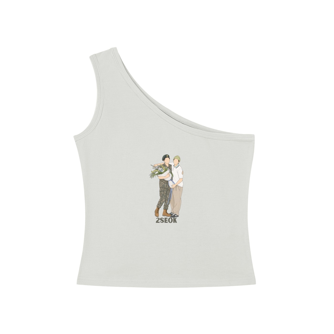 2Seok (Jin & J Hope) One-Shoulder Crop T Shirt