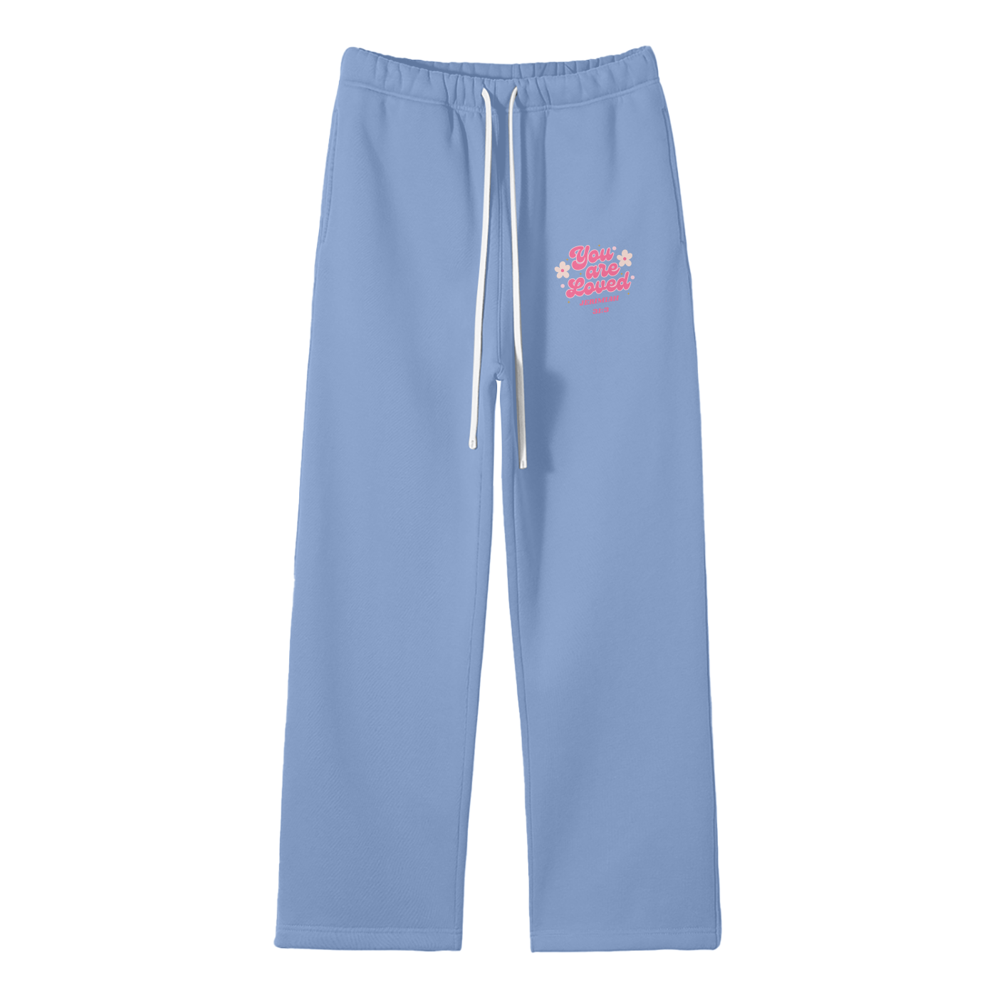 You Are Loved Streetwear Unisex Solid Color Fleece Straight Leg Pants