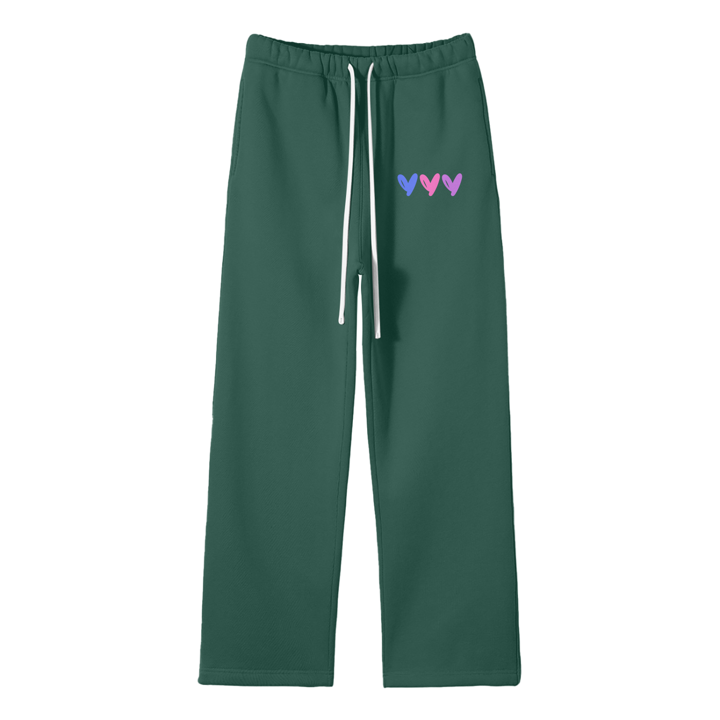 3 Hearts Streetwear Fleece Straight Leg Pants