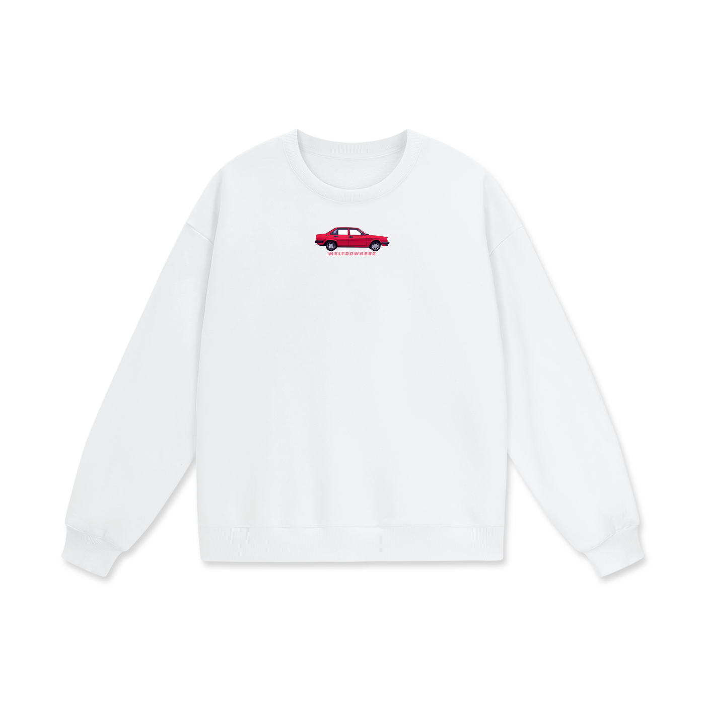 Meltdownerz Red Car Heavyweight Drop Shoulder Oversized Fleece Sweatshirt