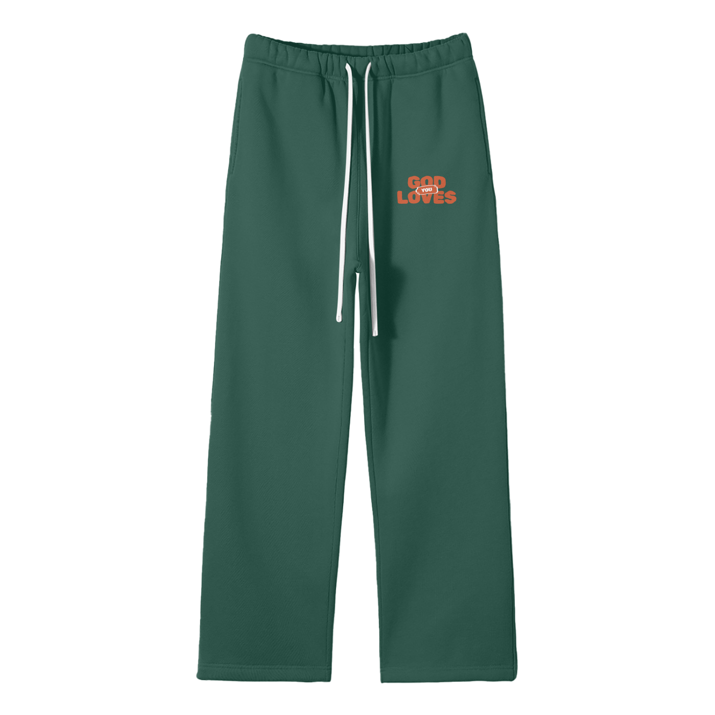 God Loves You Streetwear Fleece Straight Leg Pants