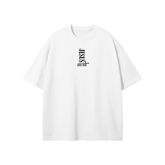 Jesus Loves You (Cross) Streetwear Heavyweight Loose Fit T-Shirt