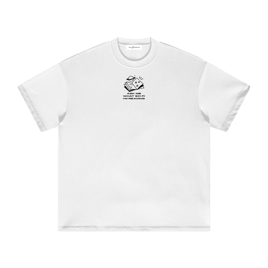 Ask Me What Scifi I'm Reading (Planets) Heavyweight T-Shirt