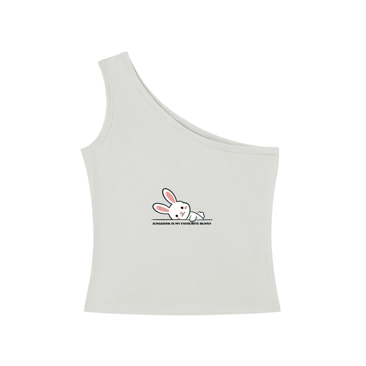 Jungkook Is My Favourite Bunny One-Shoulder Crop T-Shirt