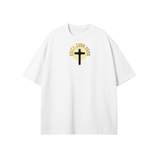Faith Over Fear Streetwear Heavyweight Loose Fit T-Shirt