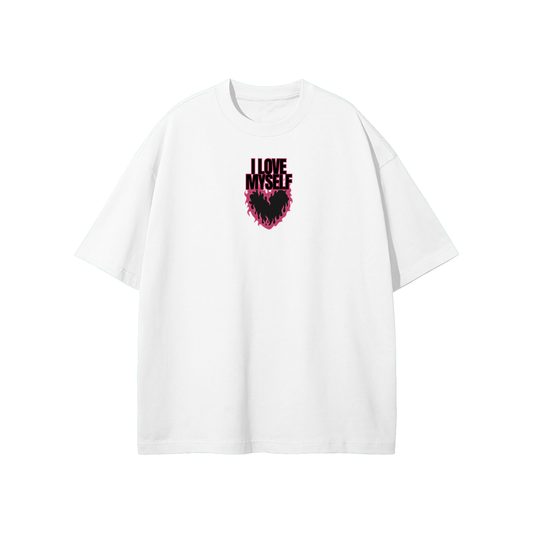 I Love Myself (Flames) Streetwear Heavyweight Loose Fit T-Shirt