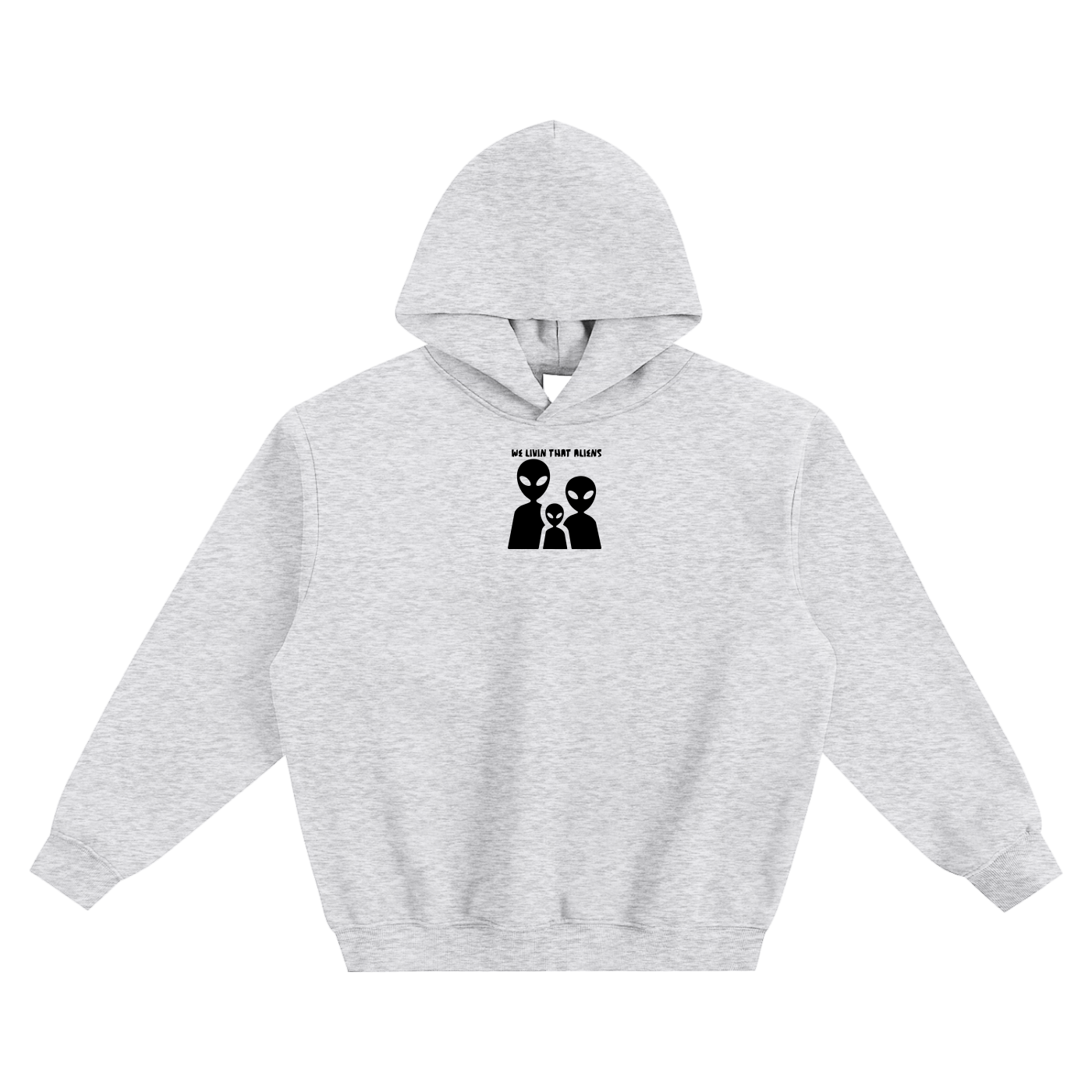 We Livin That Aliens (Trio) Fleeced Boxy Hoodie