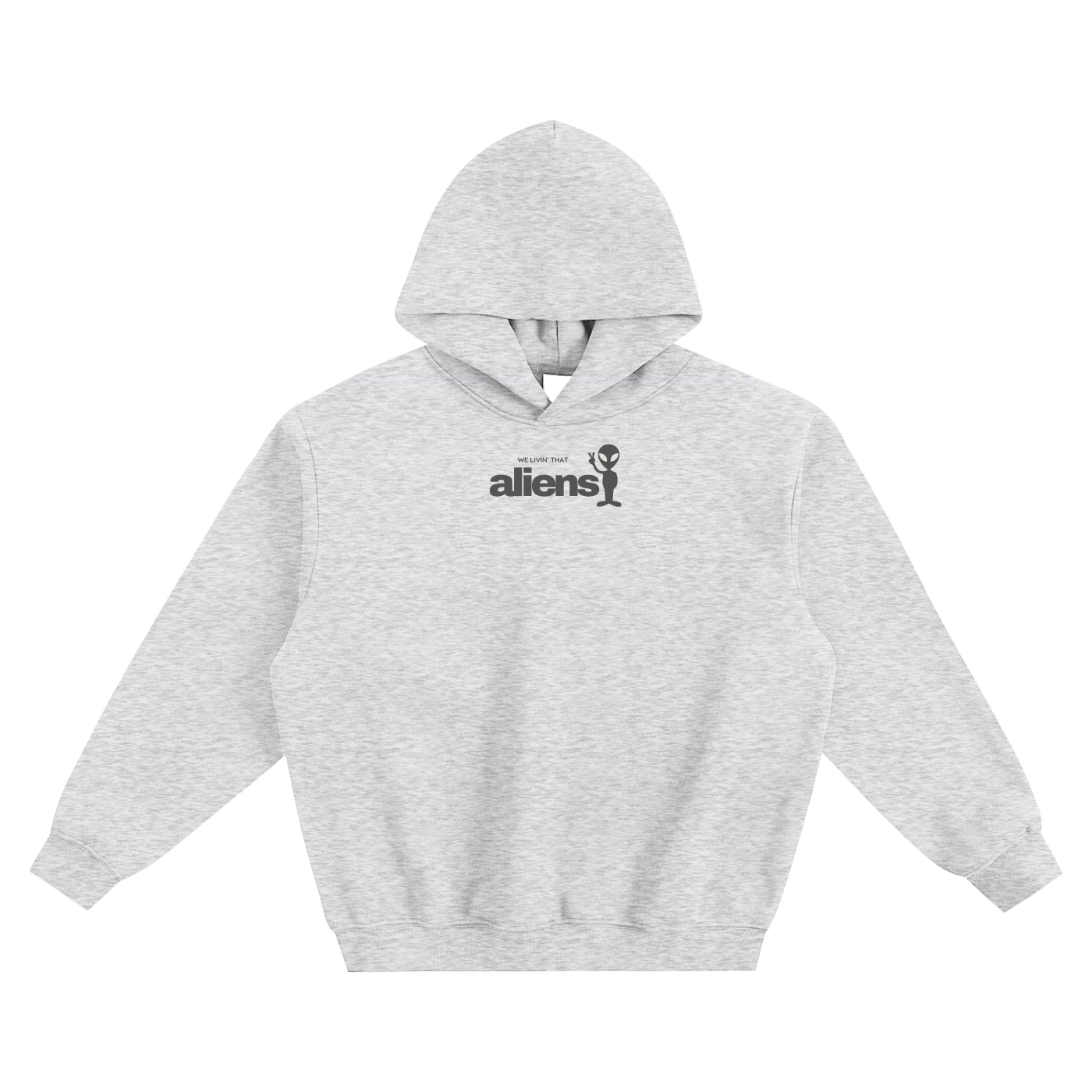 We Livin That Aliens Fleeced Boxy Hoodie