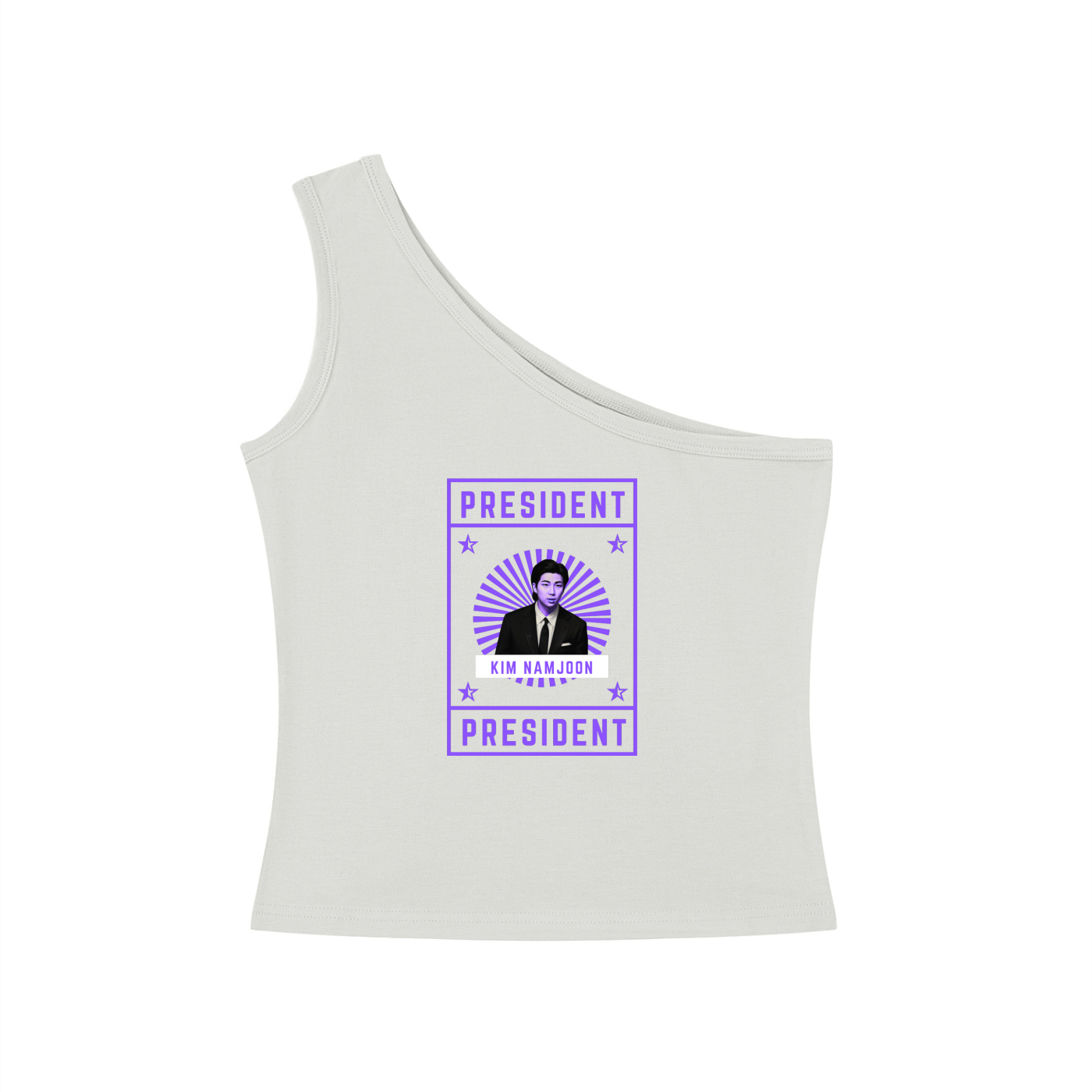 President Kim Namjoon One-Shoulder Crop T-Shirt