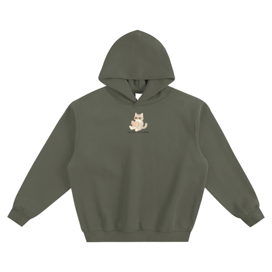 Don't Talk To Me I'm Reading (Cat) Fleeced Boxy Hoodie