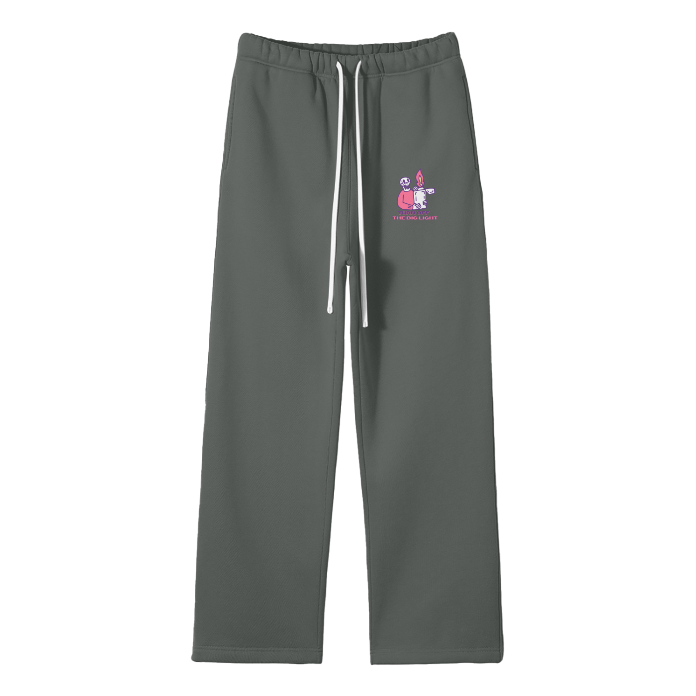 Turn Off The Big Light Streetwear Unisex Solid Color Fleece Straight Leg Pants