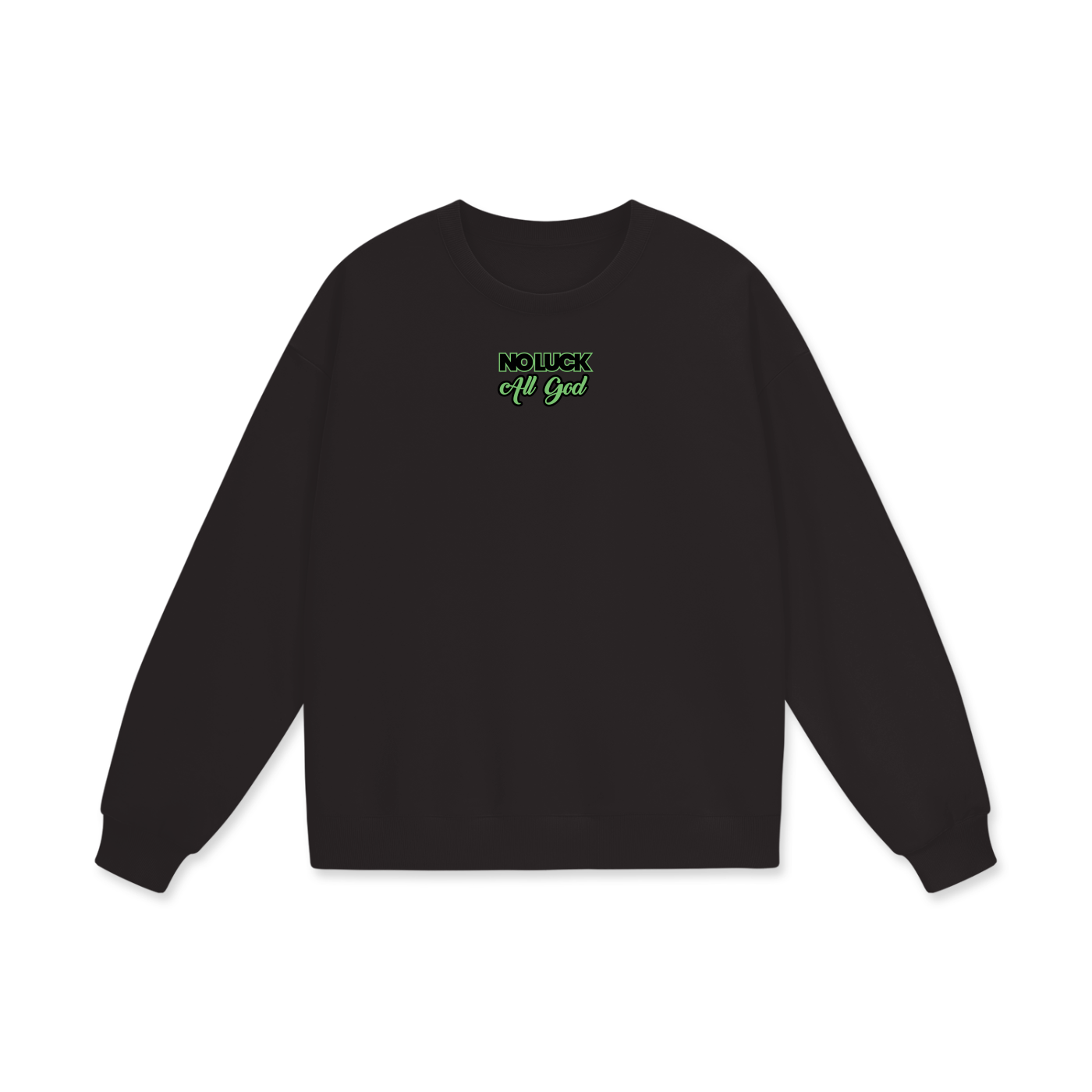 No Luck All God Heavyweight Drop Shoulder Oversized Fleece Sweatshirt