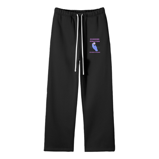 Choose Prayer Over Panic Streetwear Fleece Straight Leg Pants